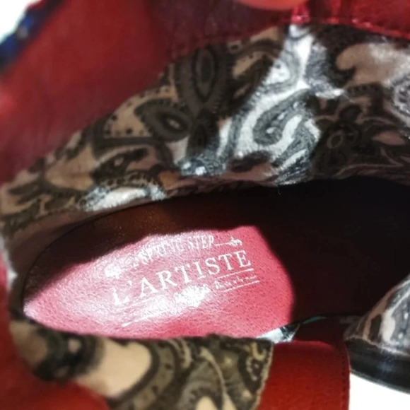 L'Artiste Spring Step Boots Cienna Distressed Multicolor Leather US 7.5 - 8 Zip - Picture 10 of 14